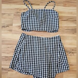 Black and White Checkered Skirt